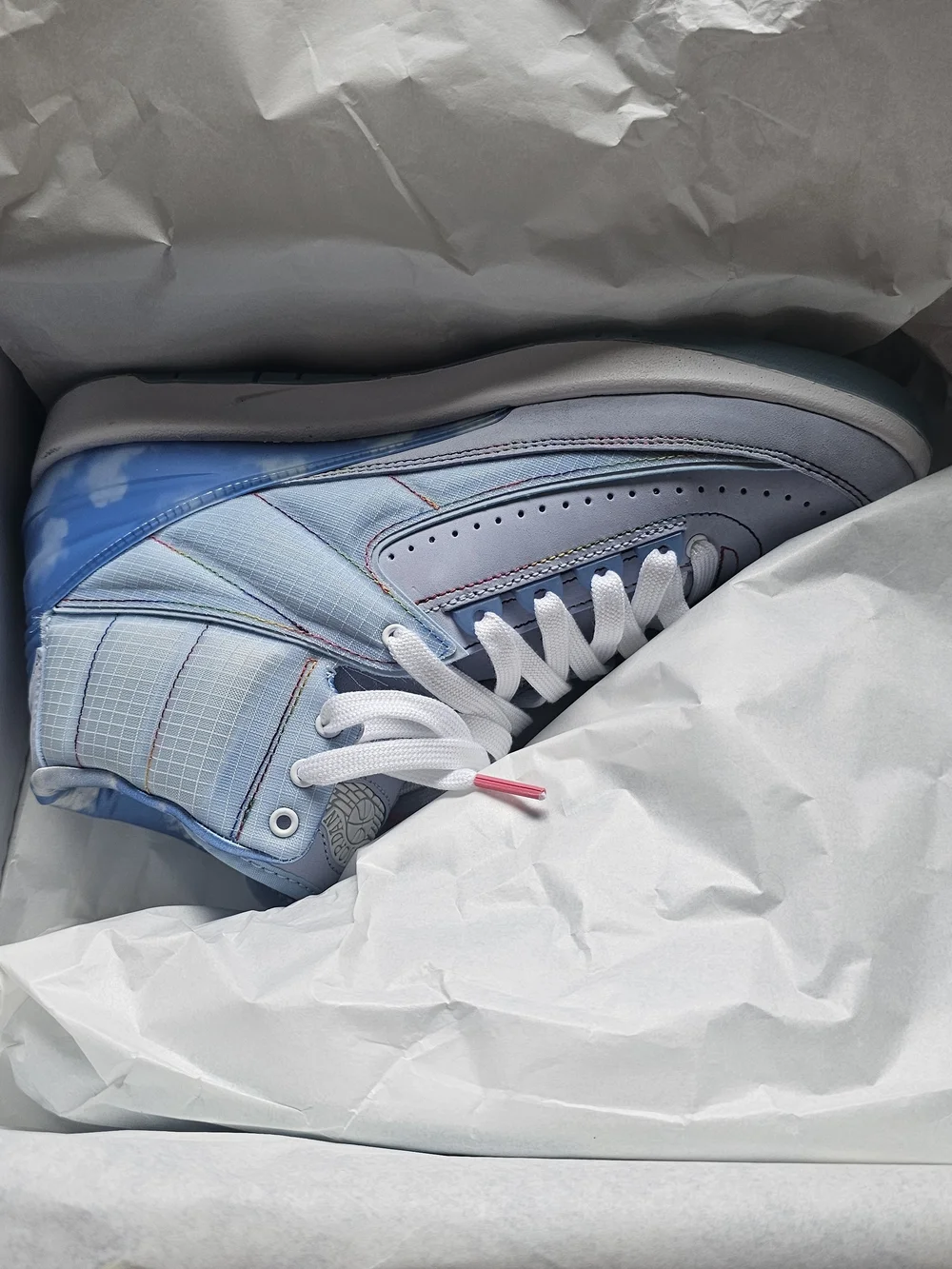 Jordan Kids High-Top Sneakers in Sky Blue and White